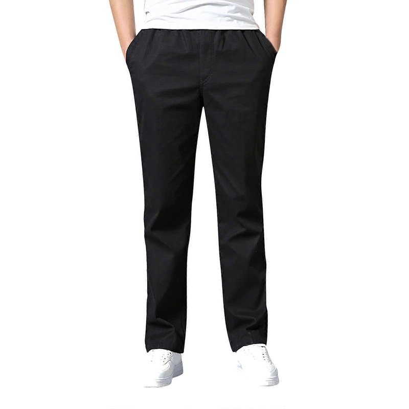Cargo Pants Men’s Long, Chino Pants, Loose Casual Pants with Pockets Black 3XL