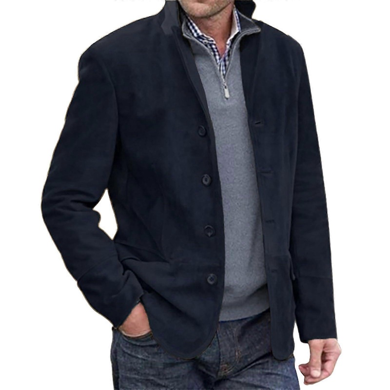 Coat Men’s Lightweight Winter Jacket 3 In 1 Outdoor Parka Dark Blue Size L Leather Softshell Quilted