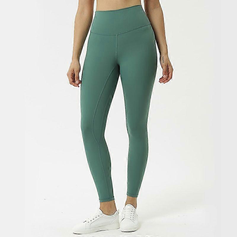 Womens Sweatpants High Waist Solid Color Hip Lifting Exercise Fitness Tight Yoga Pants Leggings Moss green