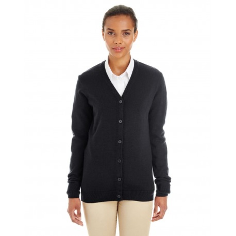 Harriton M425W Ladies’ Pilbloc V-Neck Button Cardigan Sweater | Harriton M425W