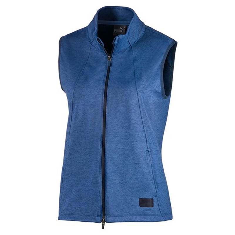 Puma Cloudspun Warm Up Vest Zip Up Blue Womens Sleeveless 595852 02