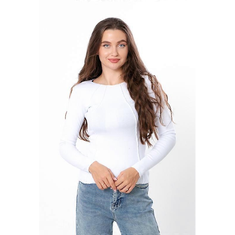 Women’s Ribbed Long Sleeve Top  Stretch Fit & Stylish Neckline Detail, Any season,  HC 8387-019
