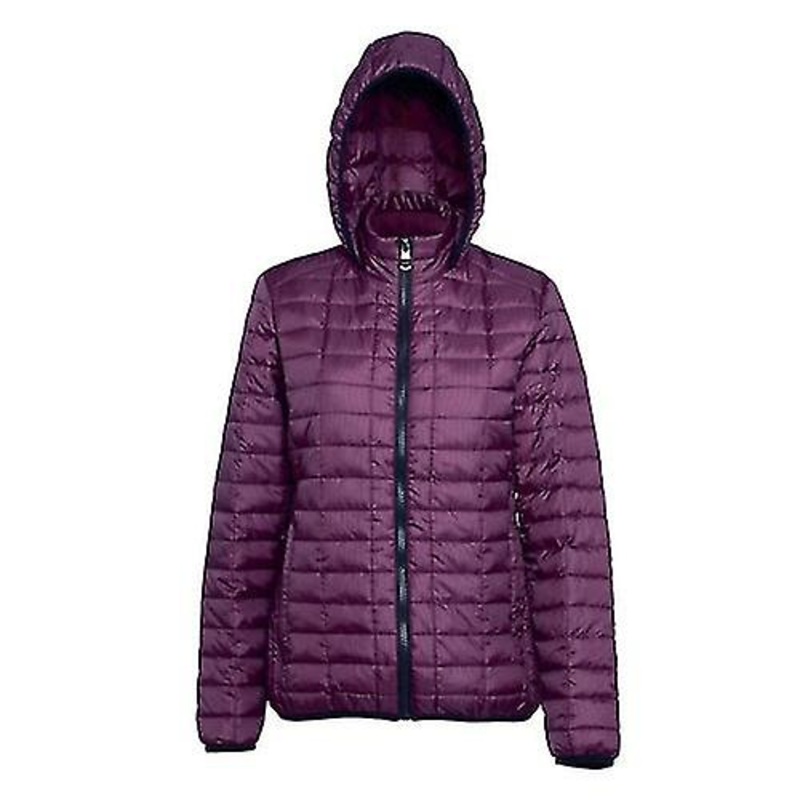 2786 Womens/Ladies Honeycomb Padded Hooded Jacket