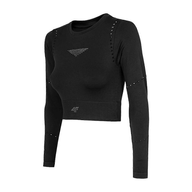 Women’s long sleeve T-shirt PURE FORCE H4Z22 TSDLF010  4F Black Multicolour (M/L)
