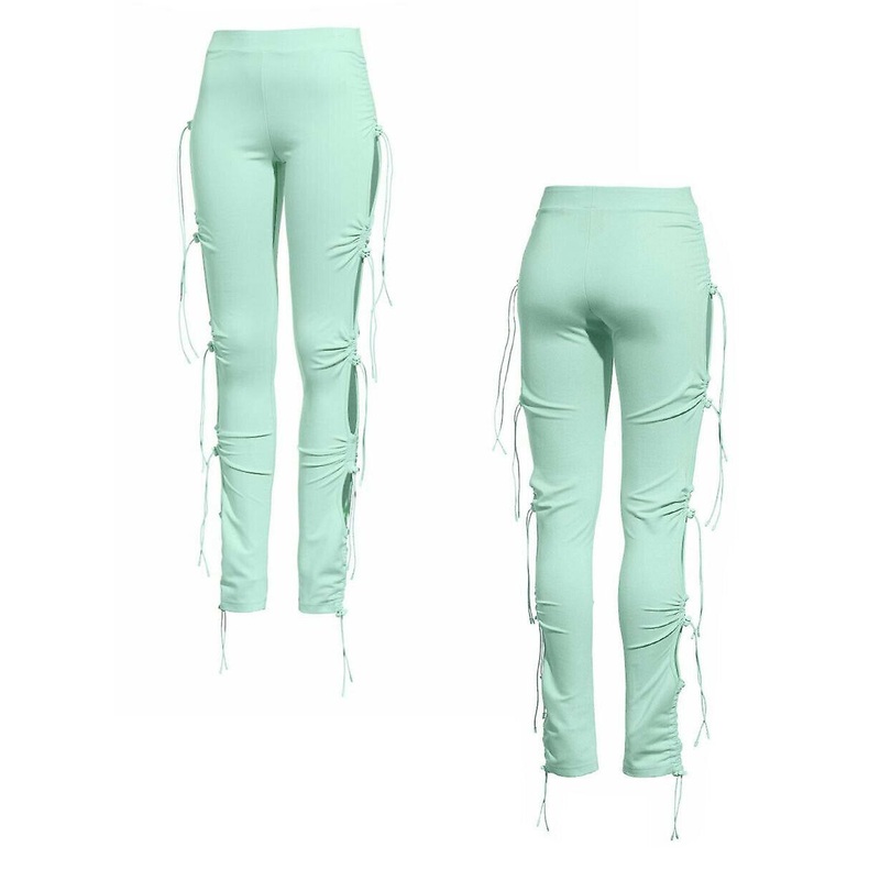 Puma x Rihanna Fenty Womens Ruched Leggings Turquoise 577277 05 A62B