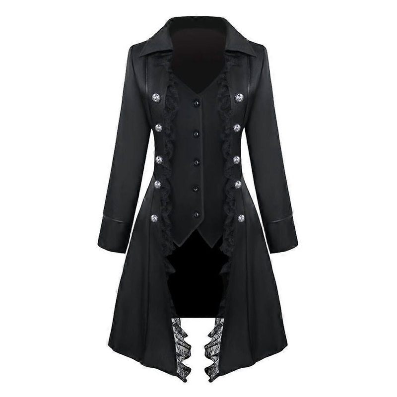 Steampunk Women’s Jackets, Elegant LongSleeve Coats, Vintage DoubleBreasted Tailcoat