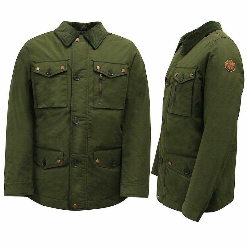 Timberland Long Sleeve Zip Up Khaki Mens Fort Hill Field Coat 0YH1E TGA