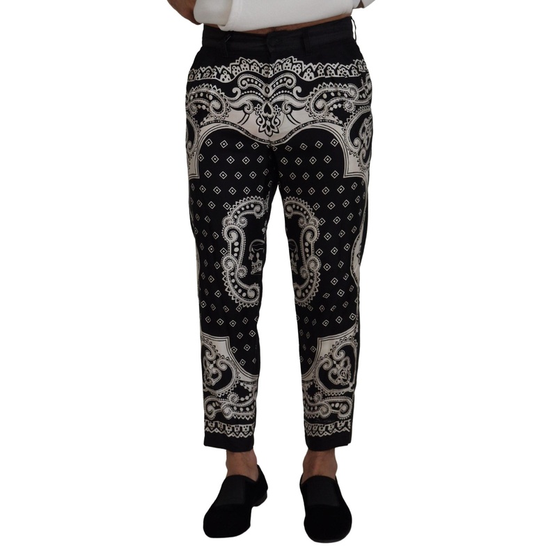 Dolce & Gabbana Men’s Black Silk Bandana Print Pants