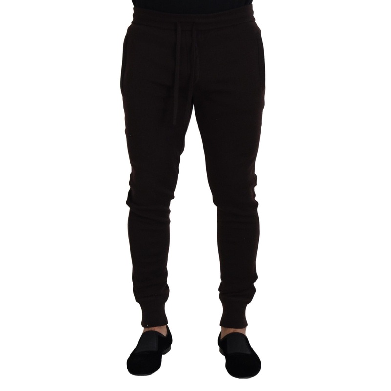 Dolce & Gabbana Brown Cashmere Trousers Bottoms Drawstring Pants