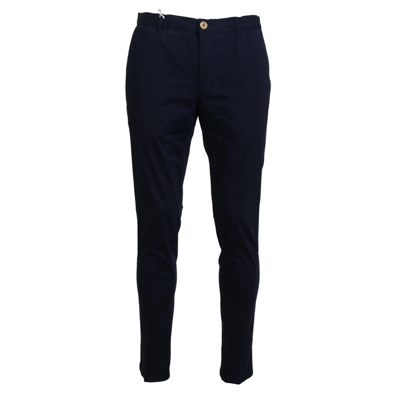 Domenico Tagliente Dark Blue Cotton Skinny Men Pants