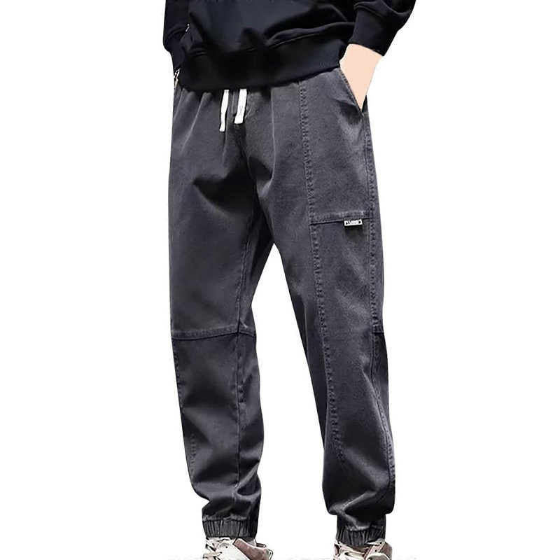 Cargohose Herren Baggy Arbeitshosen Leichte Sommerhose Grau L Bequeme Jogginghose Mit Gummizug Freizeitpants