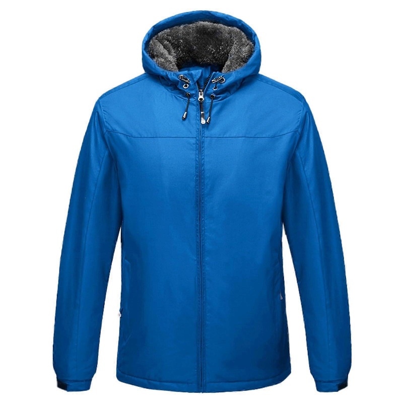 Coat Men’s Winter Thick Fleece-Lined Parka A1 Model, Lightweight 3-In-1 Softshell Jacket Cotton Outdoor Blue 3XL