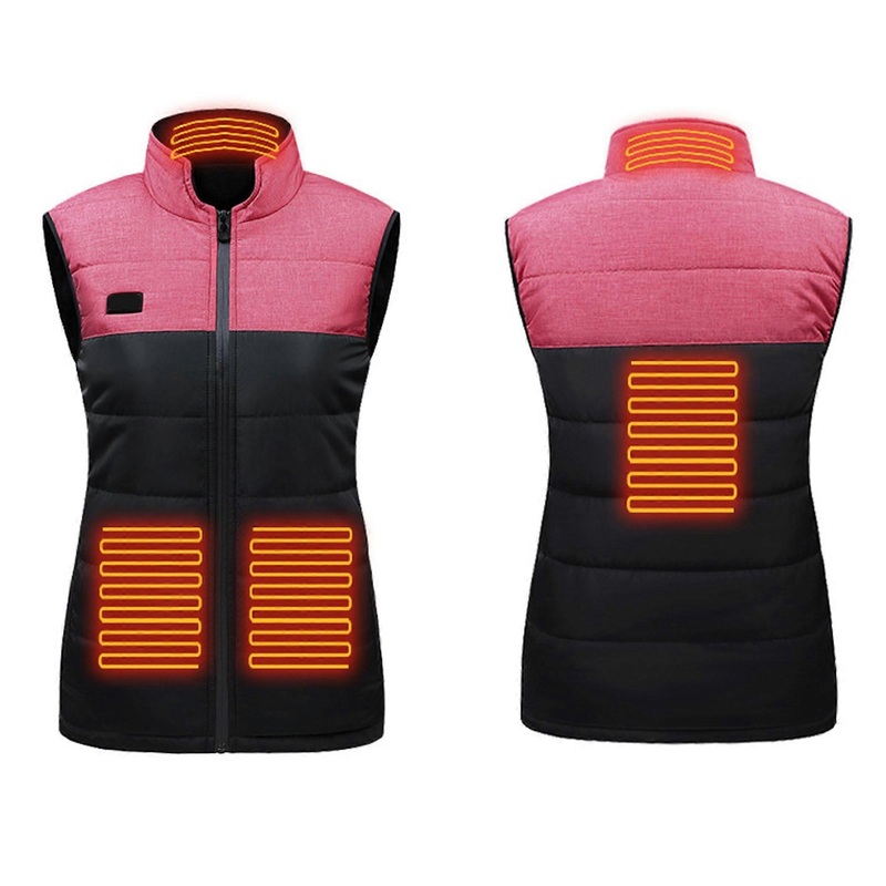 Electric heating warm men and women with the same models of heated collar padded vests 3 XL pink 4 hot themes.