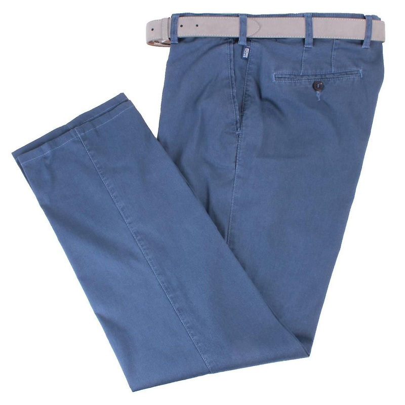 BRUHL Parma B Textured Cotton Chinos – Marine Navy