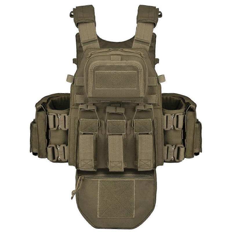 Tactical Outdoor Vest, Modular MOLLE System, Metal Buckles, For Men, Nylon Material, Black, MOLLE Compatible