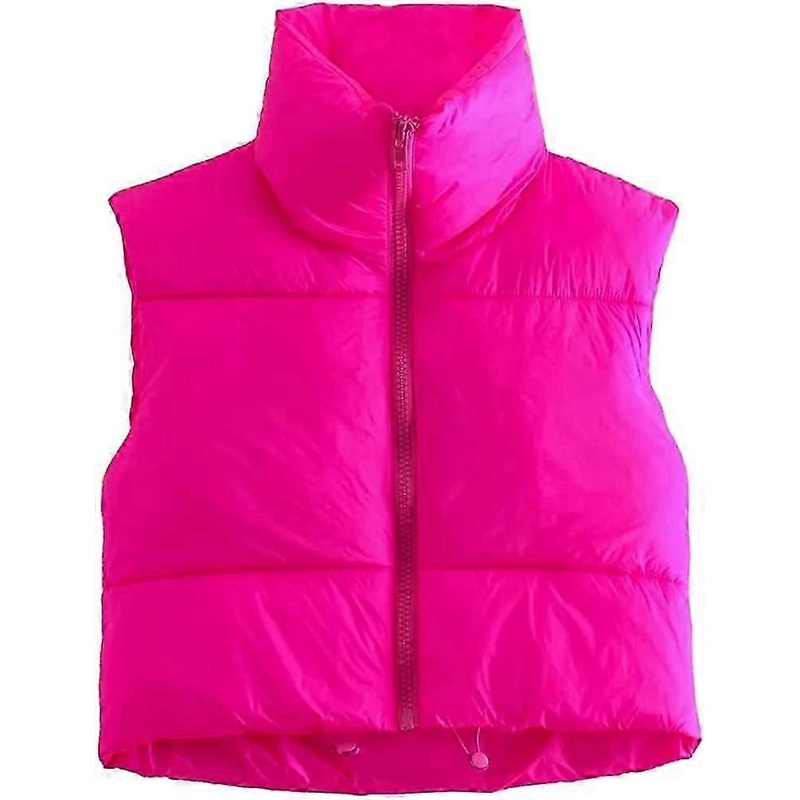 Women’s Winter Crop Vest Lightweight Sleeveless Warm Outerwear Puffer Vest Padded Gilet