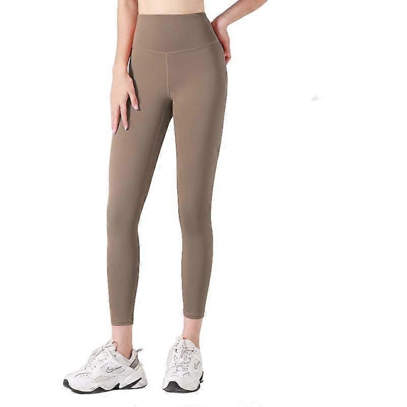 High Waisted Leggings for Women Soft Opaque Peach Buttocks Slim Tummy Control Yoga Pants Cocoa color