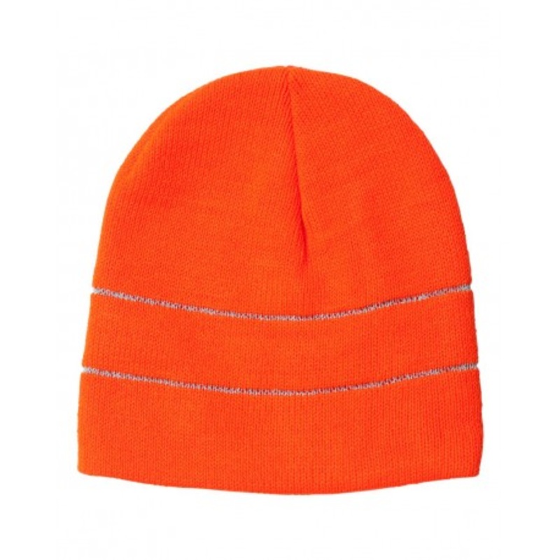 Bayside 3715 USA-Made Safety Knit Beanie with 3M Reflective Thread | Bayside 3715