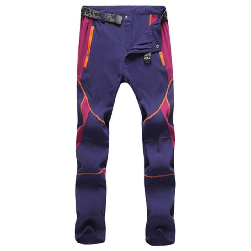 Hiking Trousers Men’s Waterproof Windproof Softshell Outdoor Warm Zip Pockets Lightweight Breathable Trekking Lila S