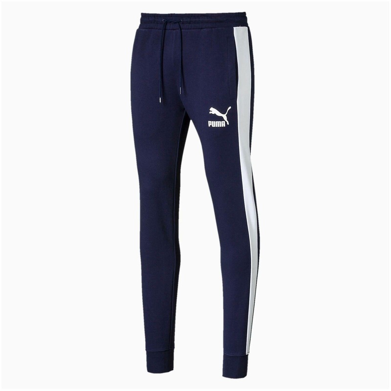 Puma Mens T7 Iconic Track Pants Navy Lounge Casual Joggers 595384 06