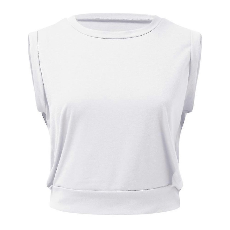 Women’s Crop Top Sports Shirt Cute Sleeveless Yoga Top Running Gym Workout Shirt