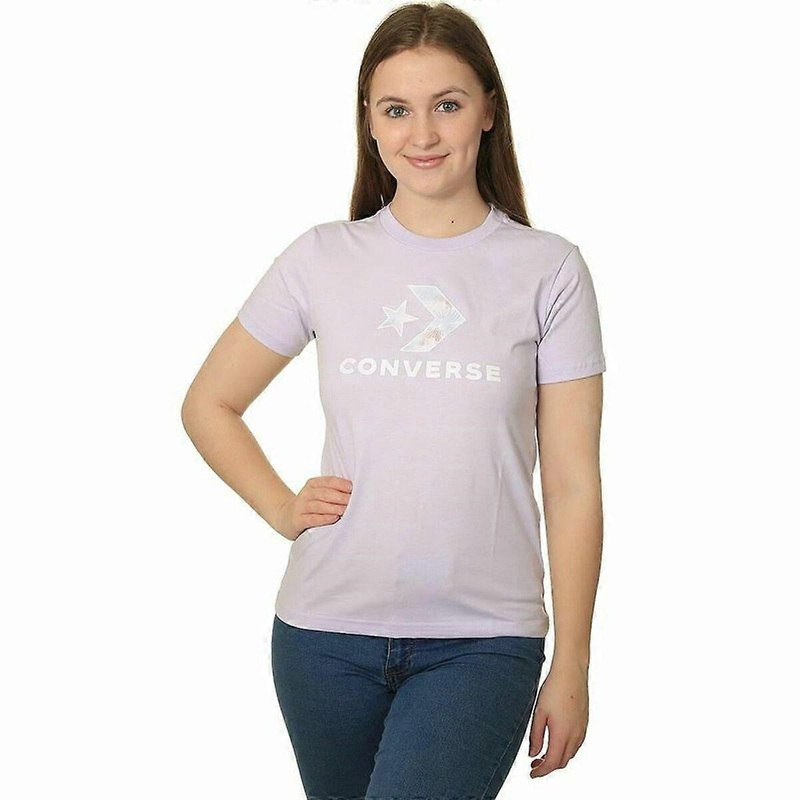 Womens Short Sleeve T-Shirt Converse Seasonal Star Chevron Lavendar