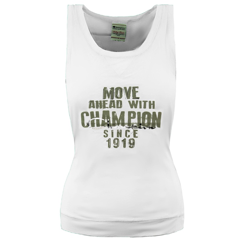 Champion Heritage Fit Graphic Sleeveless White Womens Vest 106336 006