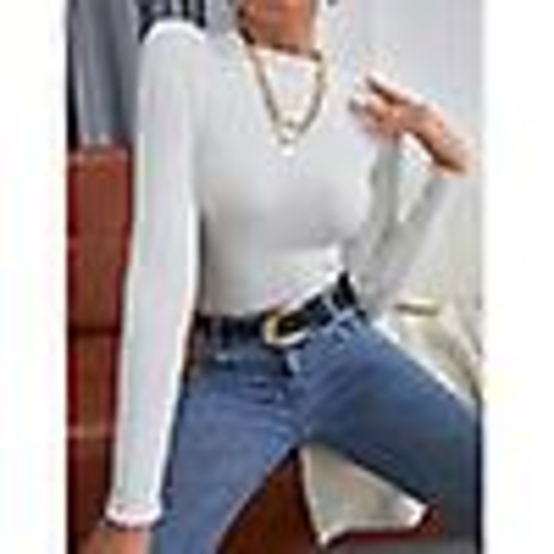Womens Half Turtleneck Knitted Jumper T Shirt Ladies Fit Long Sleeve Blouse Tops