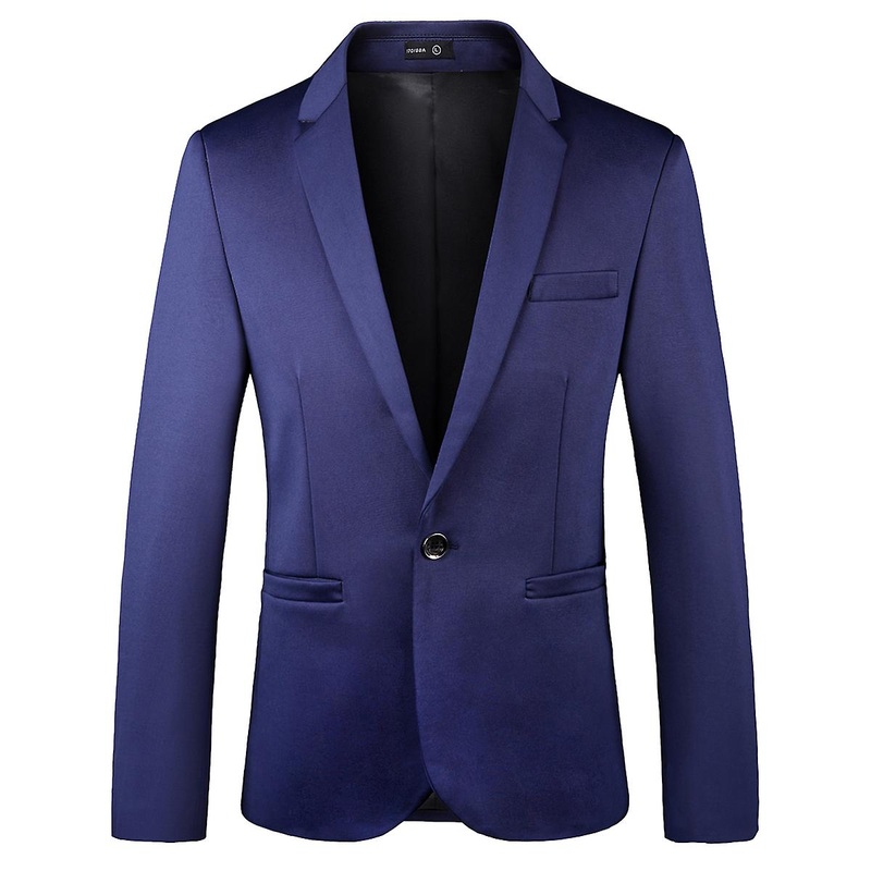 Cloudstyle Men’s Casual Classic Solid Colour 1 Button Polyester Blazer