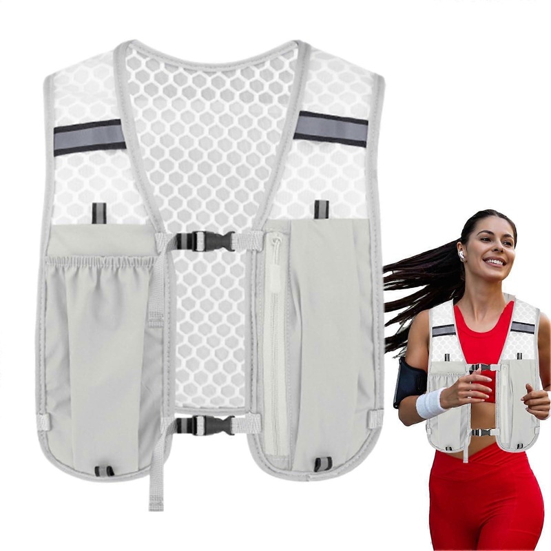 Hydration Running Vest for Women – Lightweight Breathable Sport Bag with Stable Bladder, Phone Pocket for Hiking and Cycling, Grey