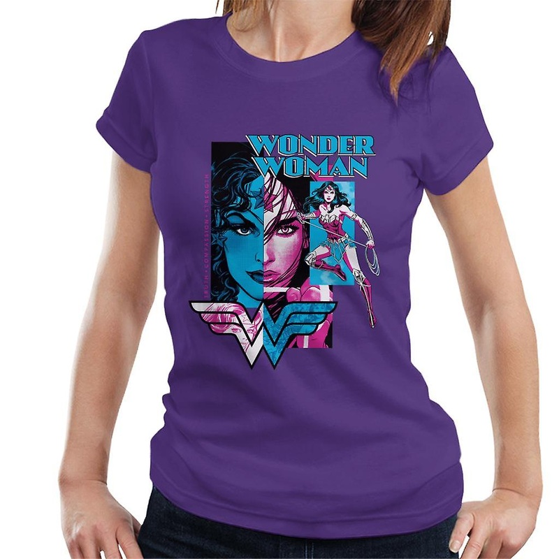 Wonder Woman Blue And Purple Montage Women’s T-Shirt