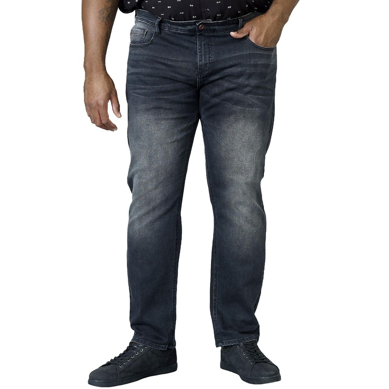 D555 Mens Benson Big Tall Tapered Fit Stretch Jeans – Grey
