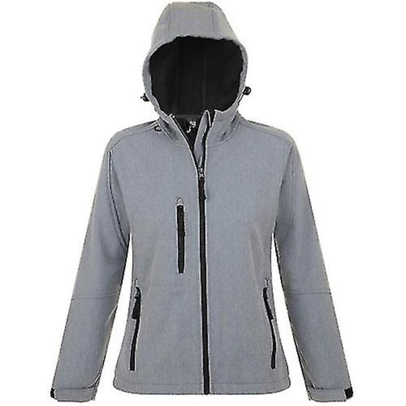 SOLS Womens/Ladies Replay Hooded Soft Shell Jacket (Breathable, Windproof And Water Resistant)