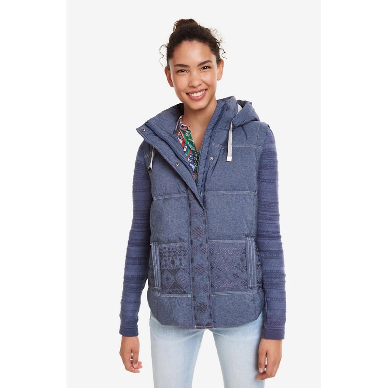 Desigual Women’s Gabriel Padded Jacket Detachable Knit Arms