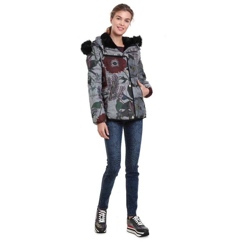 Desigual Women’s Poppy Floral Padded Coat Jacket