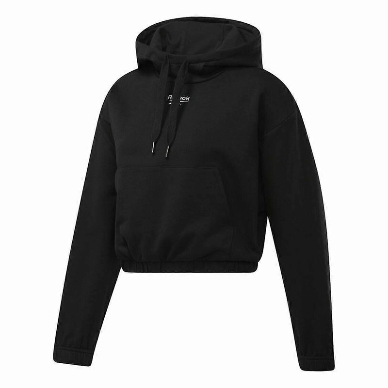 Womens Hoodie Reebok Sportswear Cropped Black