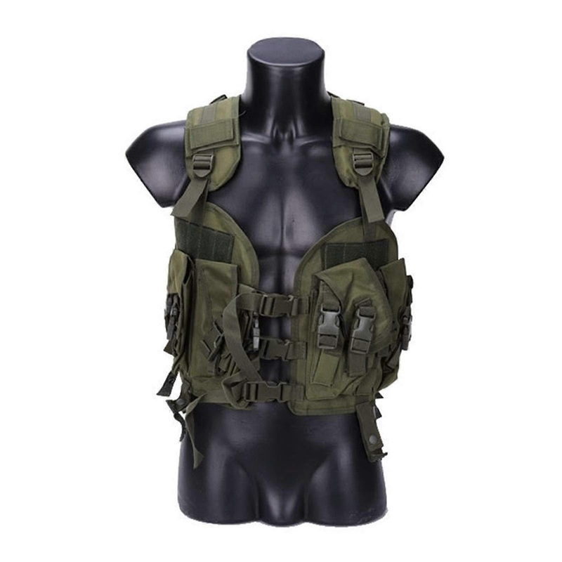 Tactical Vest Camouflage Military Army Combat Vest for Men with Water Bag Outdoor Hunting Airsoft Waistcoat One Size Green