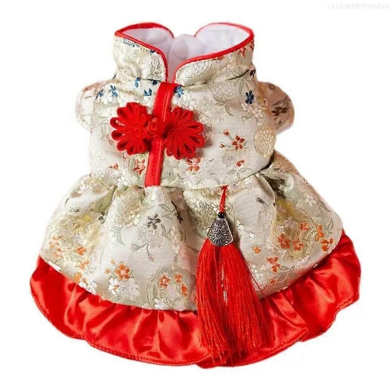 Winter Qipao Outfit Festive Pet Clothing for Dogs Snowsuit