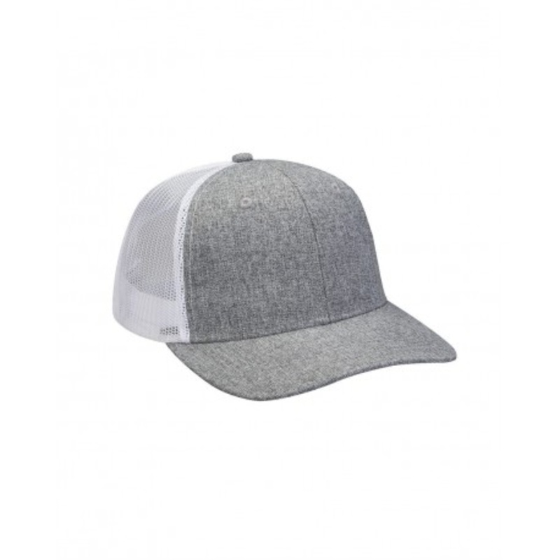 Adams Headwear PV102 Heather Woven/Soft Mesh Trucker Style Cap | Adams Headwear PV102