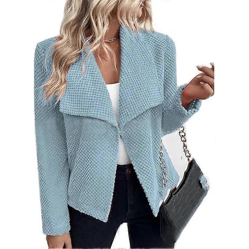Women’s Blazer Long Sleeve Lapel Cardigan Short Casual Women’s Blazer Lavender