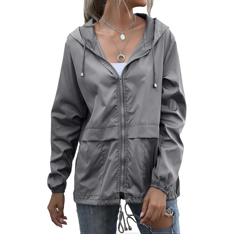 Women’s Raincoats Lightweight Waterproof Windproof Adjustable Windbreaker Rain Jackets