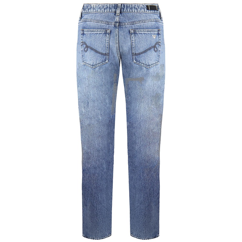 Emporio Armani Slim Fit Washed Light Blue Jeans 6Y2J75 2D40Z 0906