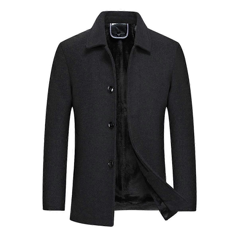 Sliktaa Mens Wool Military Jacket Fleece Lined Windbreaker Peacoat