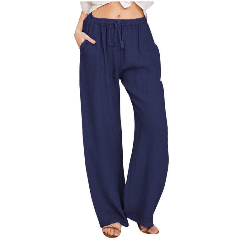 Women’s Casual Trousers – Flare Yoga Pants, Straight Leg Joggers, Wide Leg Work Bottoms, Navy S for Outdoor Hiking