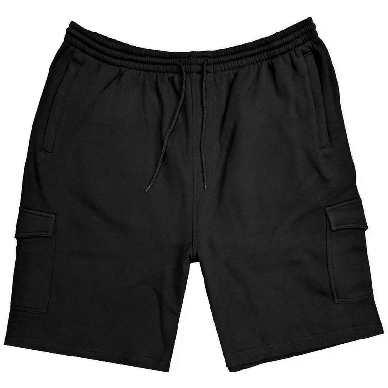 Espionage Mens Fleece Cargo Shorts Big Tall Lounge Pocketed Flexable