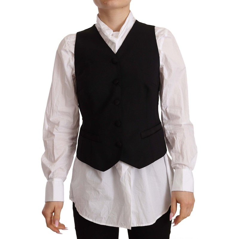 Button Down Sleeveless Vest Viscose Top