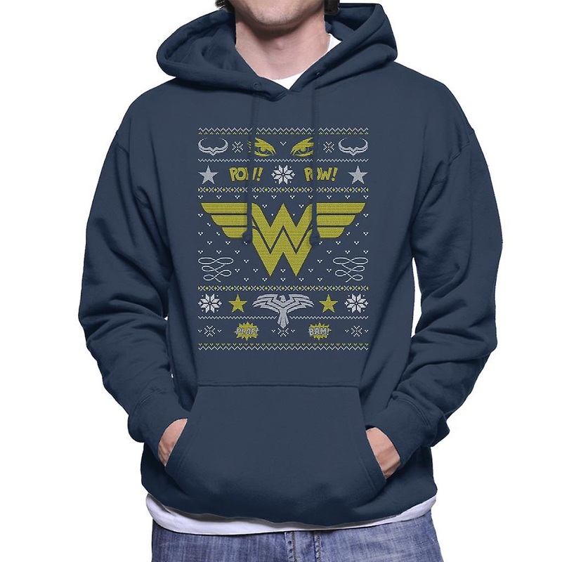 Wonder Woman Christmas Pow Pow Men’s Hooded Sweatshirt
