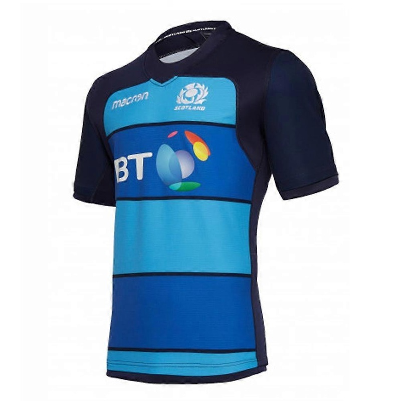 2018-2019 Scotland Macron Rugby Training Jersey (Blue) – Kids