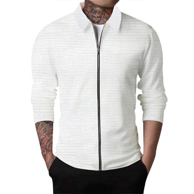 Coat Men’s Winter Jacket Without Hood Transition Jacket Breathable Outdoor Blue A7white M