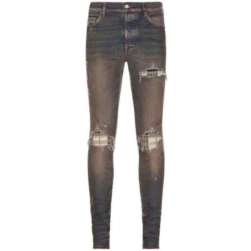Amiri MX1 Plaid Dark Indigo Blue Jeans